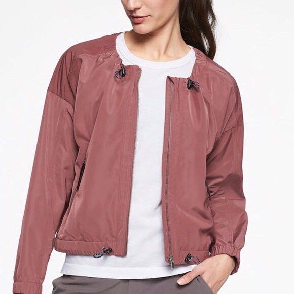 NWT Athleta Bomber Jacket Crushed Berry XXS - Picture 2 of 5